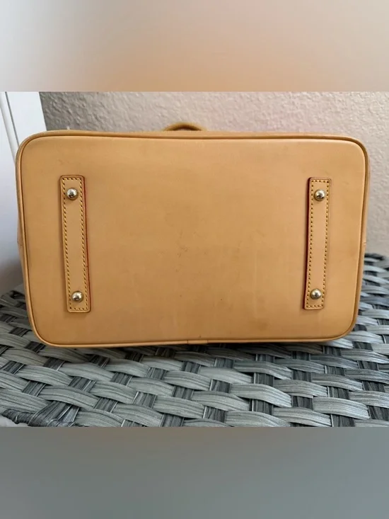 Dooney & Bourke Patent Leather Top Handle Satchel in Red Orange - Leather trim - Picture 15 of 16